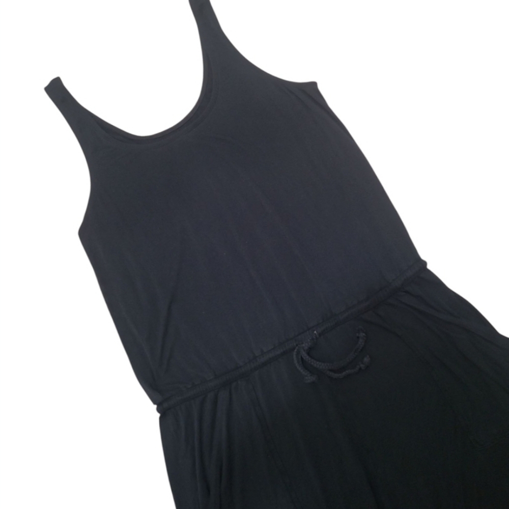 Aerie Jumpsuit Drawstring Waist Tapered Cuff Hem Romper Black Size Large - Picture 3 of 15